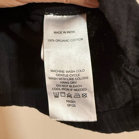 Quince 100% Organic Cotton Gauze Short Sleeve Shirt Black Size Medium - Picture 4 of 5